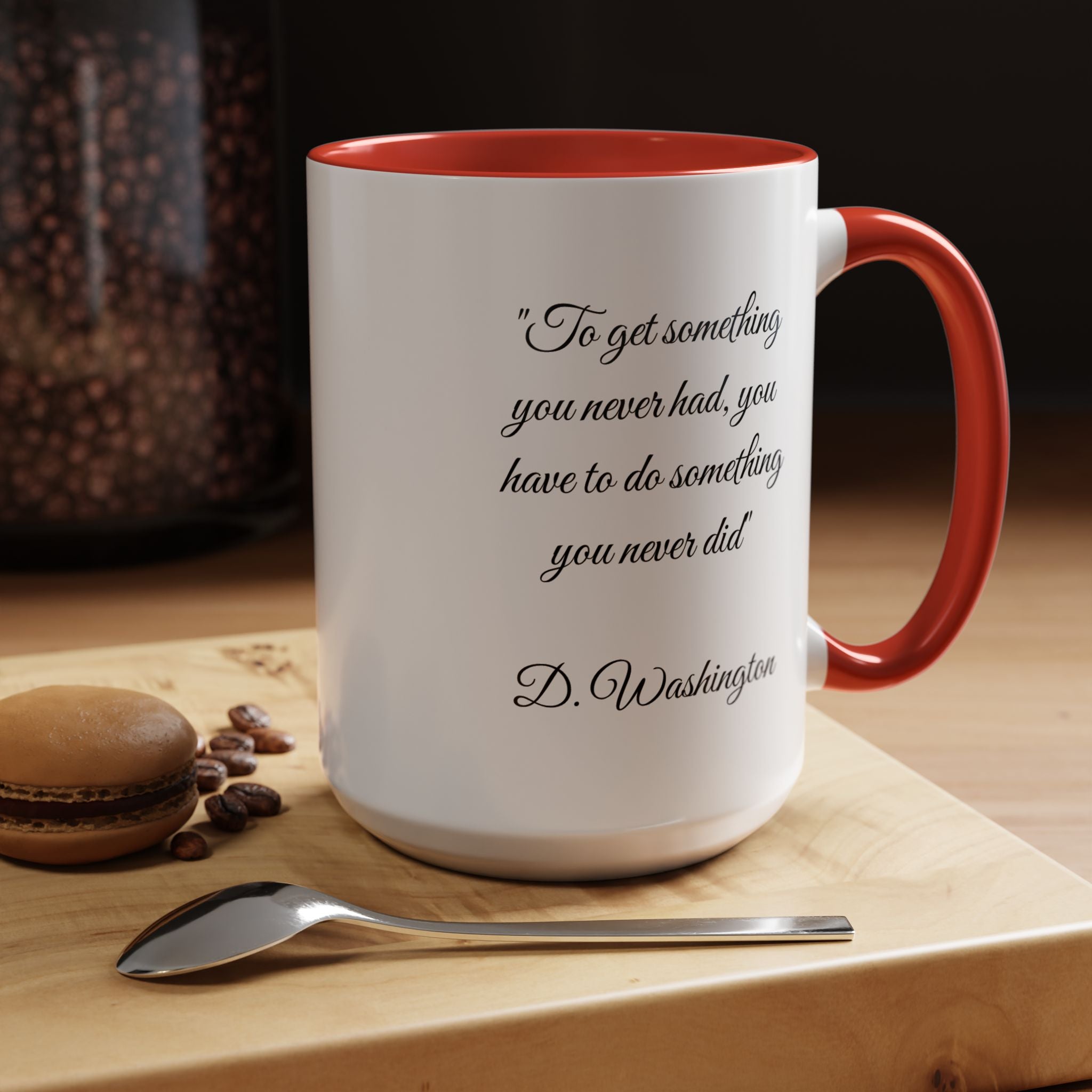 Inspirational Mug with Denzel Washington Quote