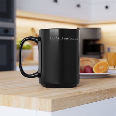Black Inspirational Mug with D. Washington Quote