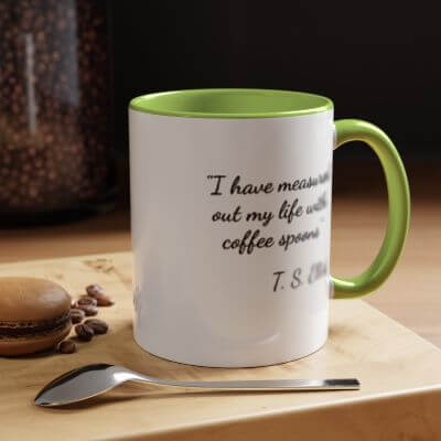 Ceramic Inspirational Coffee Mug featuring a famous George Eliot quote”