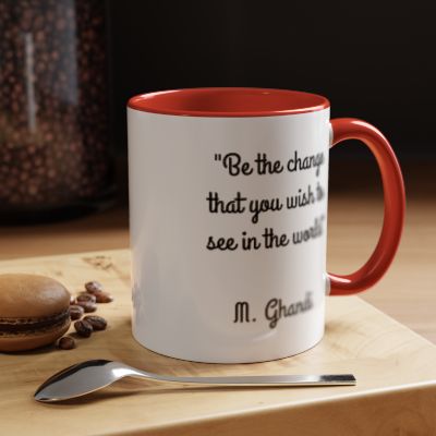 Inspirational Mug with a Quote from M. Ghandi