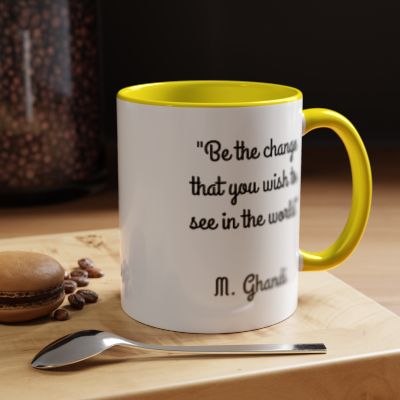 Inspirational Mug with a Quote from M. Ghandi