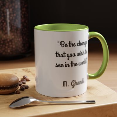 Inspirational Mug with a Quote from M. Ghandi
