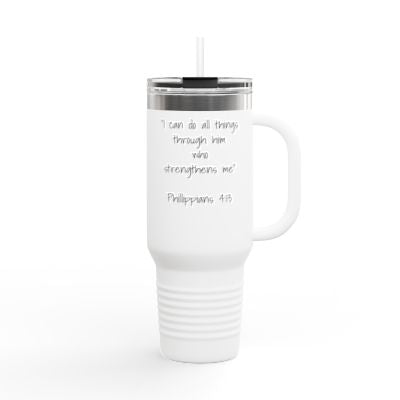 Insulated Travel Mug with Philippians 413