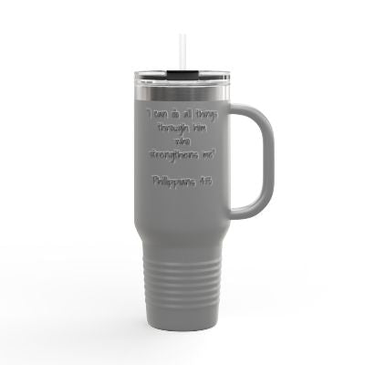 Insulated Travel Mug with Philippians 413