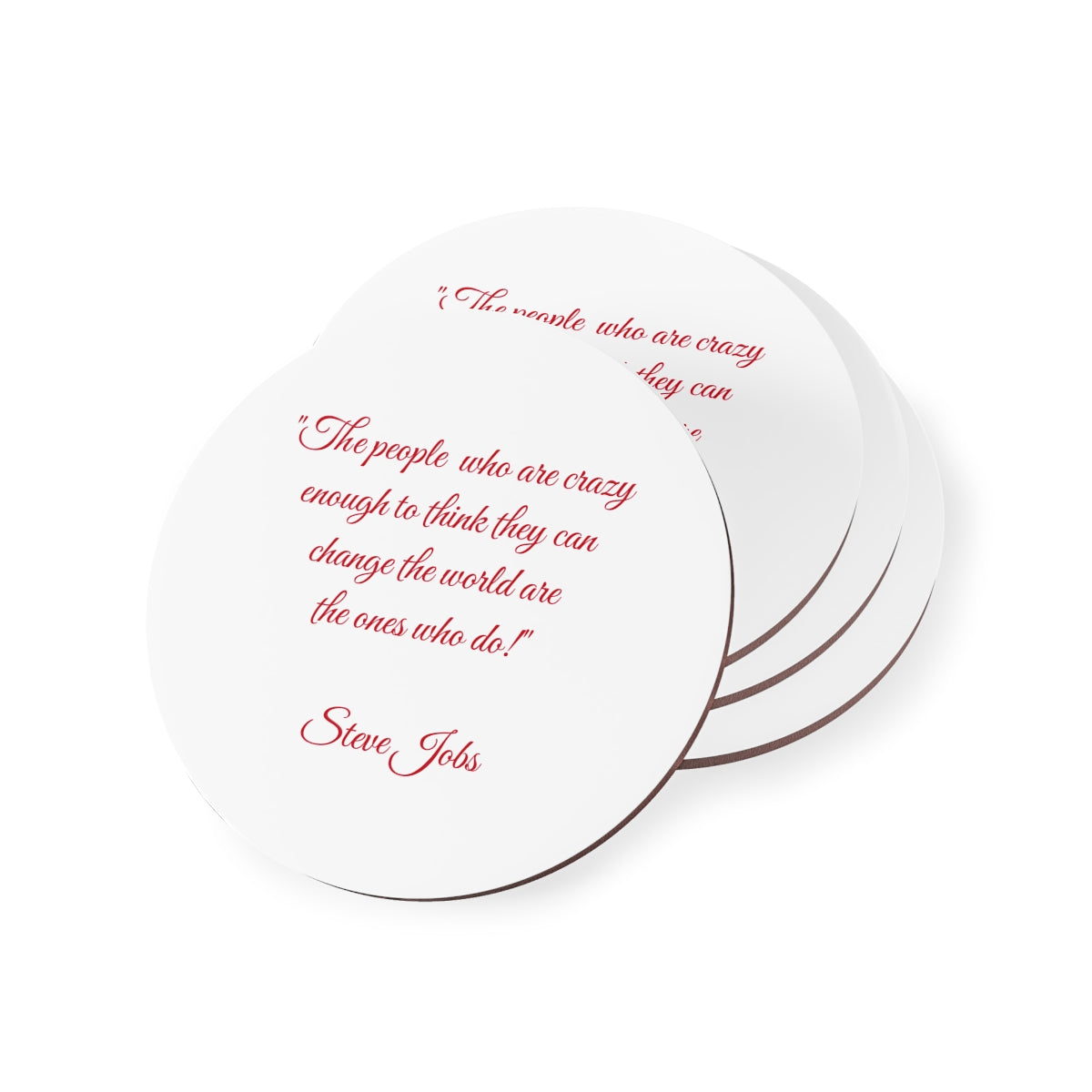Inspirational Coasters with a Steve Jobs Quote