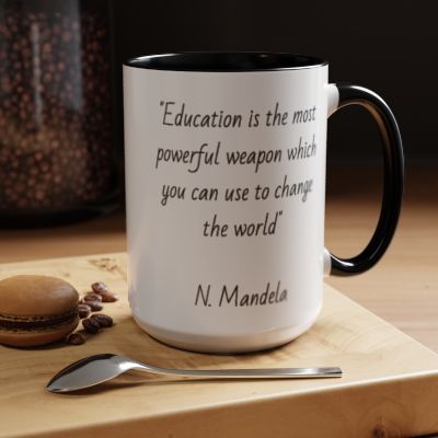 Accent Coffee Mug with Education Quote