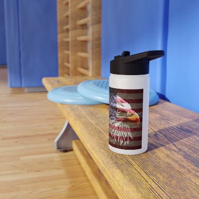 Patriotic Stainless Steel Water Bottle front view