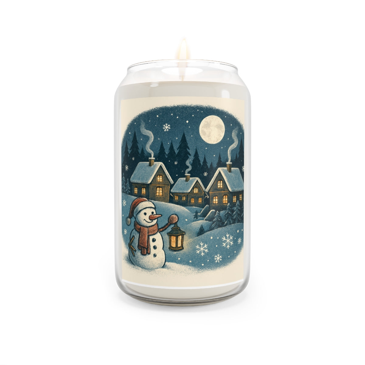 Winter Night Snowman Scented Candle