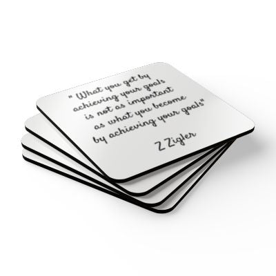 Cork Coaster Set with Zig Zigler Quote