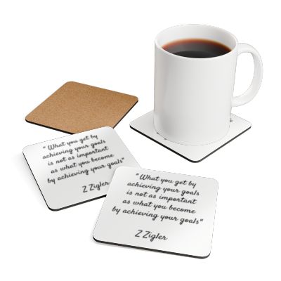 Cork Coaster Set with Zig Zigler Quote